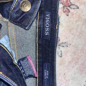 Vigoss Blue Jeans with Gold Stitching and Traditional Weave